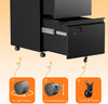 2 Drawer Mobile File Cabinet, Metal Under Desk Cabinet With