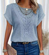 Summer Hollow Out Short-sleeved T-shirt Fashion Ethnic Style