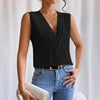 Multi-layer V-neck Solid-color Vest Womens Top | Buy Online