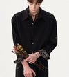 Men's Casual Cashew Flower Fake Two Black Shirts | Buy Onlin