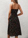 New Polka Dot Print Suspender Dress Summer Sexy Split Long D