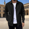 New Solid-color Pocketed Zip-up Long-sleeve Jacket Coat | Bu
