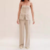 Graceful Tube Top Suit Fashion Button Sleeveless Top And Str