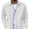 New Solid-color Pocketed Zip-up Long-sleeve Jacket Coat | Bu