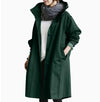 Women Windbreaker Jacket Casual Loose Button Pockets Hooded