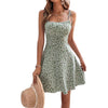 Women's Summer Floral Spaghetti Strap Beach Short Dress,Wome
