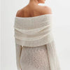 Women's Spring Summer Knitted Dress Elegant Party Boat Neck