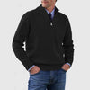 Men's Stand Collar Zipper Sweater Winter Fashion Solid Color