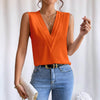 Multi-layer V-neck Solid-color Vest Womens Top | Buy Online
