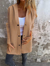 Casual Hooded Single-Breasted Cardigan Fashion Loose Solid C