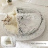 2 In 1 Dog And Cat Bed Pet Winter Bed Round Plush Warm Bed H
