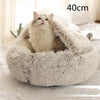 2 In 1 Dog And Cat Bed Pet Winter Bed Round Plush Warm Bed H
