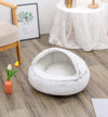 2 In 1 Dog And Cat Bed Pet Winter Bed Round Plush Warm Bed H