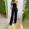 Graceful Tube Top Suit Fashion Button Sleeveless Top And Str