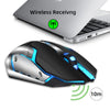 HXSJ new wireless mouse 2.4GPI gaming mouse glowing mouse |