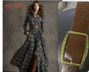 Ins Plaid Print Long-Sleeved Dress Fashion Pockets Collared