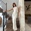 One-shoulder Ribbon Long Dress Ins Fashion Slim Sleeveless D