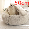 2 In 1 Dog And Cat Bed Pet Winter Bed Round Plush Warm Bed H