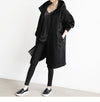 Women Windbreaker Jacket Casual Loose Button Pockets Hooded