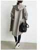 Women Windbreaker Jacket Casual Loose Button Pockets Hooded
