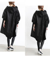 Women Windbreaker Jacket Casual Loose Button Pockets Hooded