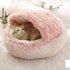 2 In 1 Dog And Cat Bed Pet Winter Bed Round Plush Warm Bed H