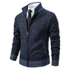 Thickened Plaid Print Jacket Cardigan Fashion Slim Fit Zippe
