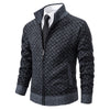 Thickened Plaid Print Jacket Cardigan Fashion Slim Fit Zippe