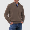 Men's Stand Collar Zipper Sweater Winter Fashion Solid Color