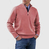 Men's Stand Collar Zipper Sweater Winter Fashion Solid Color