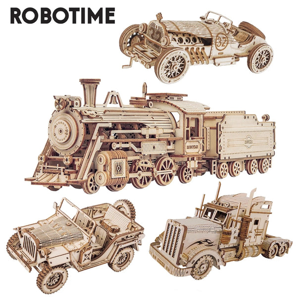 Robotime ROKR Train Model 3D Wooden Puzzle Toy Assembly Loco
