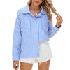 Fashion Striped Long Sleeve Shirt With Pockets Casual Loose