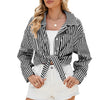 Fashion Striped Long Sleeve Shirt With Pockets Casual Loose