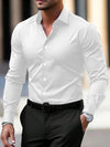 Men's Shirt Business Button Down Shirt Summer Solid Color Lo