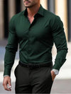 Men's Shirt Business Button Down Shirt Summer Solid Color Lo