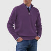 Men's Stand Collar Zipper Sweater Winter Fashion Solid Color