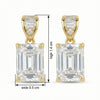 925 Sterling Silver Elegant Emerald-Cut Crystal Drop Earring
