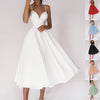 Sexy V-neck Suspender Dress Summer Fashion A-Line Long Dress
