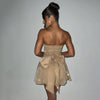 Tube Top Lace Dress With Back Bow-knot Summer Fashion Temper