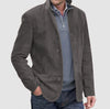 Men's Jacket Winter Stand Collar Button-up Coat Casual Blaze