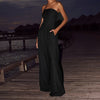 Loose Tube-top Jumpsuit Ins Fashion Backless Wide Leg Long P