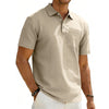 Men's Lapel Polo Shirt Linen Pocket T-Shirt | Buy Online Bes