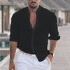 Men's Long Sleeve Shirt With Button Casual Solid Color Tops