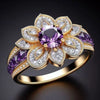 New 18K Gold Amethyst Lotus Flower Ring | Buy Online Best Pr