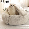 2 In 1 Dog And Cat Bed Pet Winter Bed Round Plush Warm Bed H