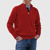 Men's Stand Collar Zipper Sweater Winter Fashion Solid Color