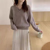Womens Solid Color Long-Sleeve V-Neck Sweater | Buy Online B