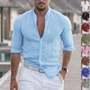 Men's Long Sleeve Shirt With Button Casual Solid Color Tops