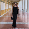 One-shoulder Ribbon Long Dress Ins Fashion Slim Sleeveless D