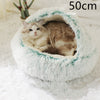 2 In 1 Dog And Cat Bed Pet Winter Bed Round Plush Warm Bed H